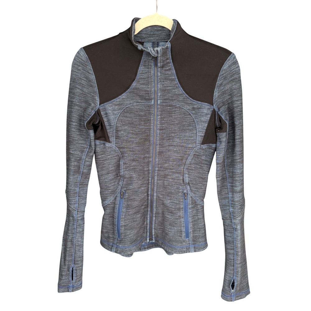 C1 Lululemon Define Jacket Blue Gray Heathered Space Dye Contrast Size 4